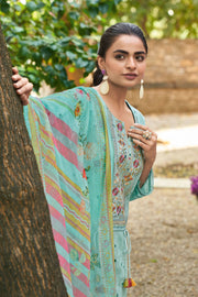Traditional Premium Cotton Borer Embroidery Salwar Suit